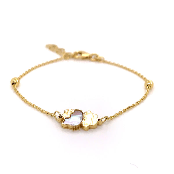 Bracelet with Charm of Pearl - 14k Yellow Gold  6 inches   1.6 grams