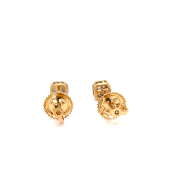 10 k Yellow Gold Diamond Earrings - 0.7 grams - 0.06 Karat - 1.9 mm